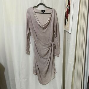 NU Denmark 30% Silk Pink Faux Wrap Dress a231